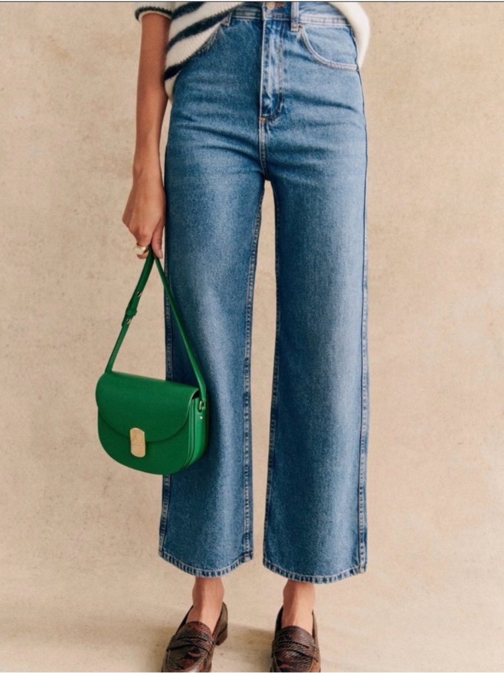 Sézane Le Crop in Denim, sz 42 (10)